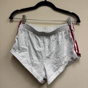 Brandy Melville White Shorts 🤍 Red Side Stripes – Y2K Sporty